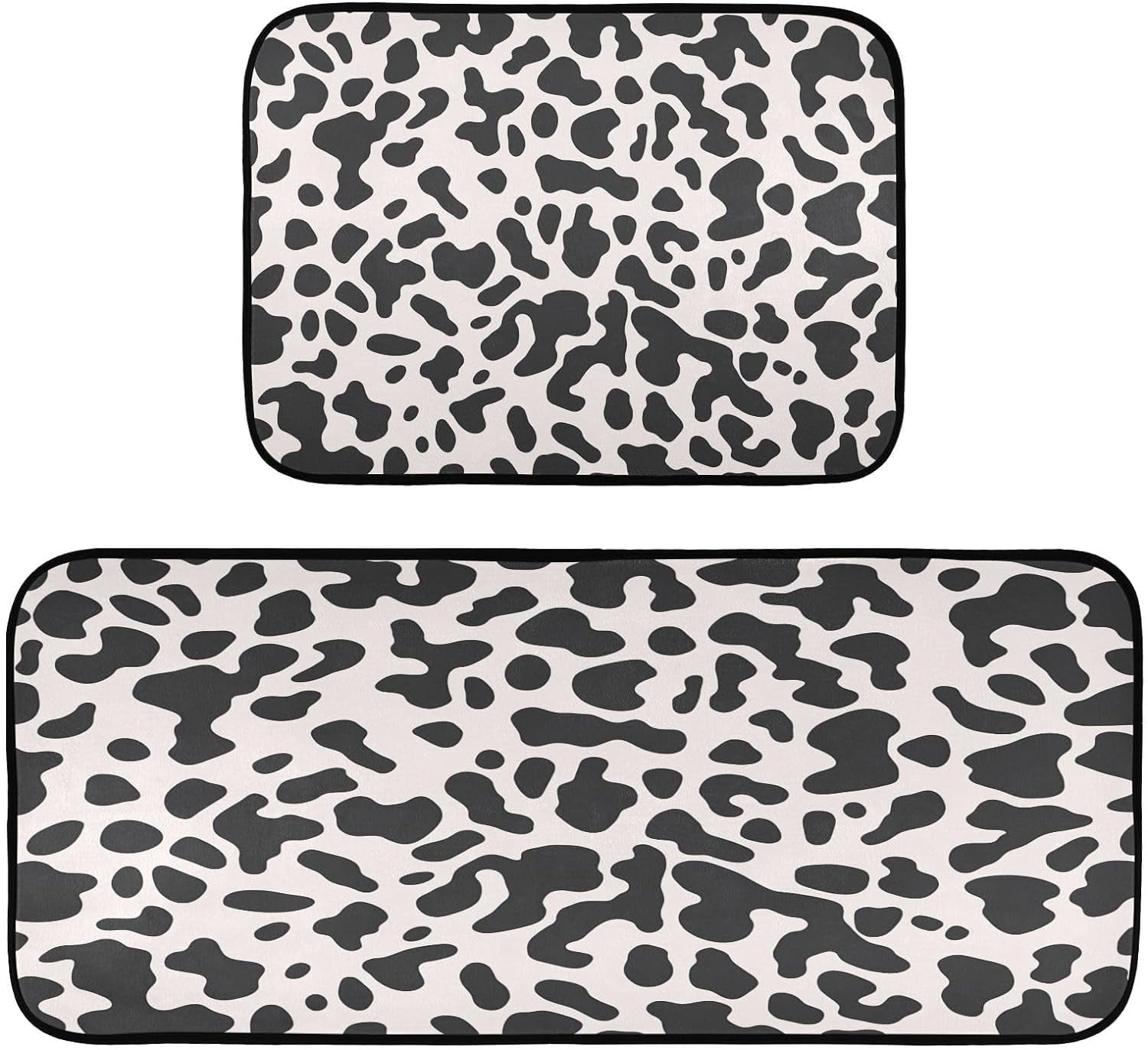 Hotbar Kitchen Rugs 2 Piece Waterproof Non Slip Kitchen Mat Cow Texture