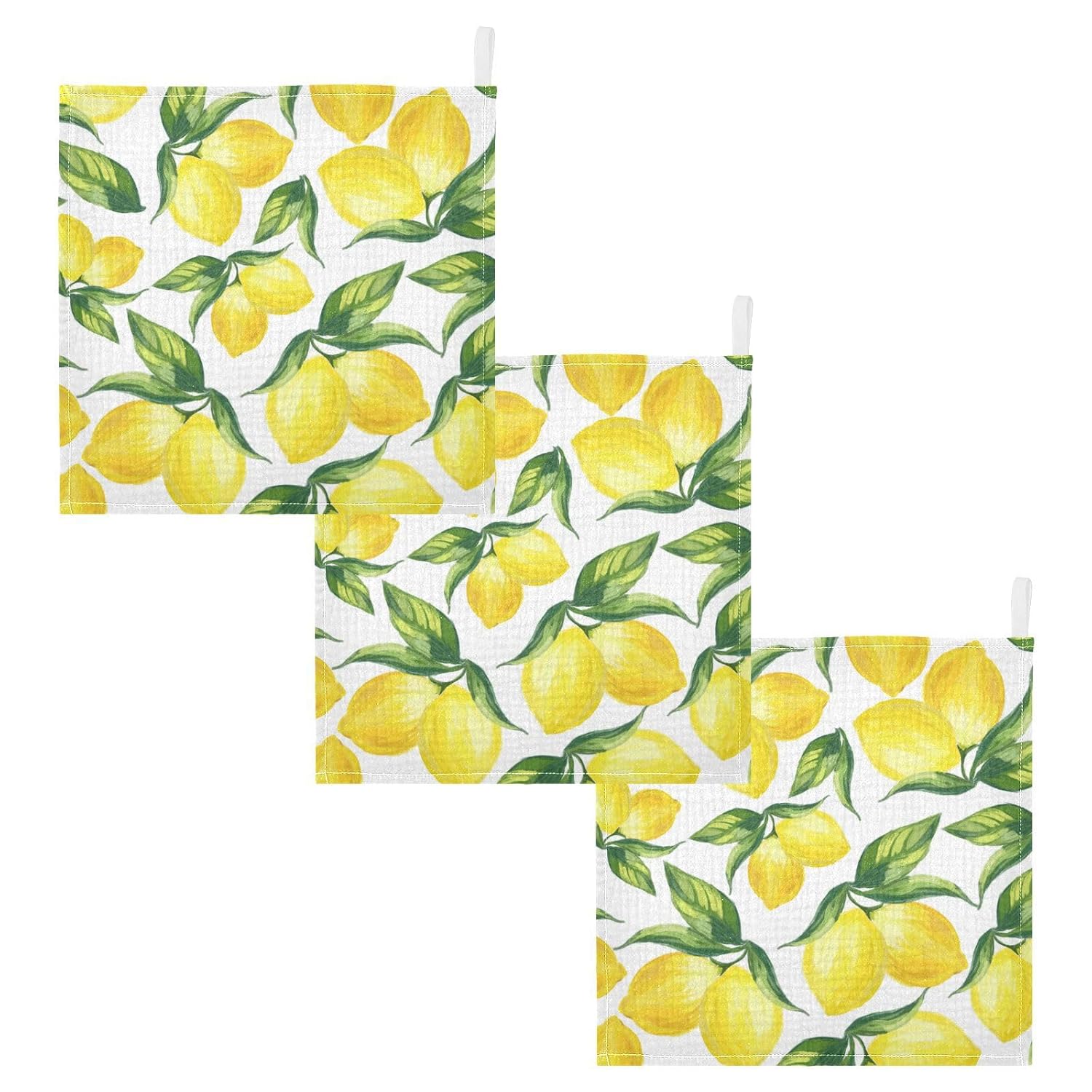 Hotbar Lemon Muslin Baby Hand Washcloths, Soft Cotton Bath Face Towel