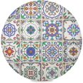 Hotbar Mexican Talavera Folk Round Placemats Durable NonSlip Table Mat