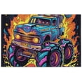 Hotbar Monster Truck with Flame Jigsaw Puzzle, 1000 Pieces Paper Wood
