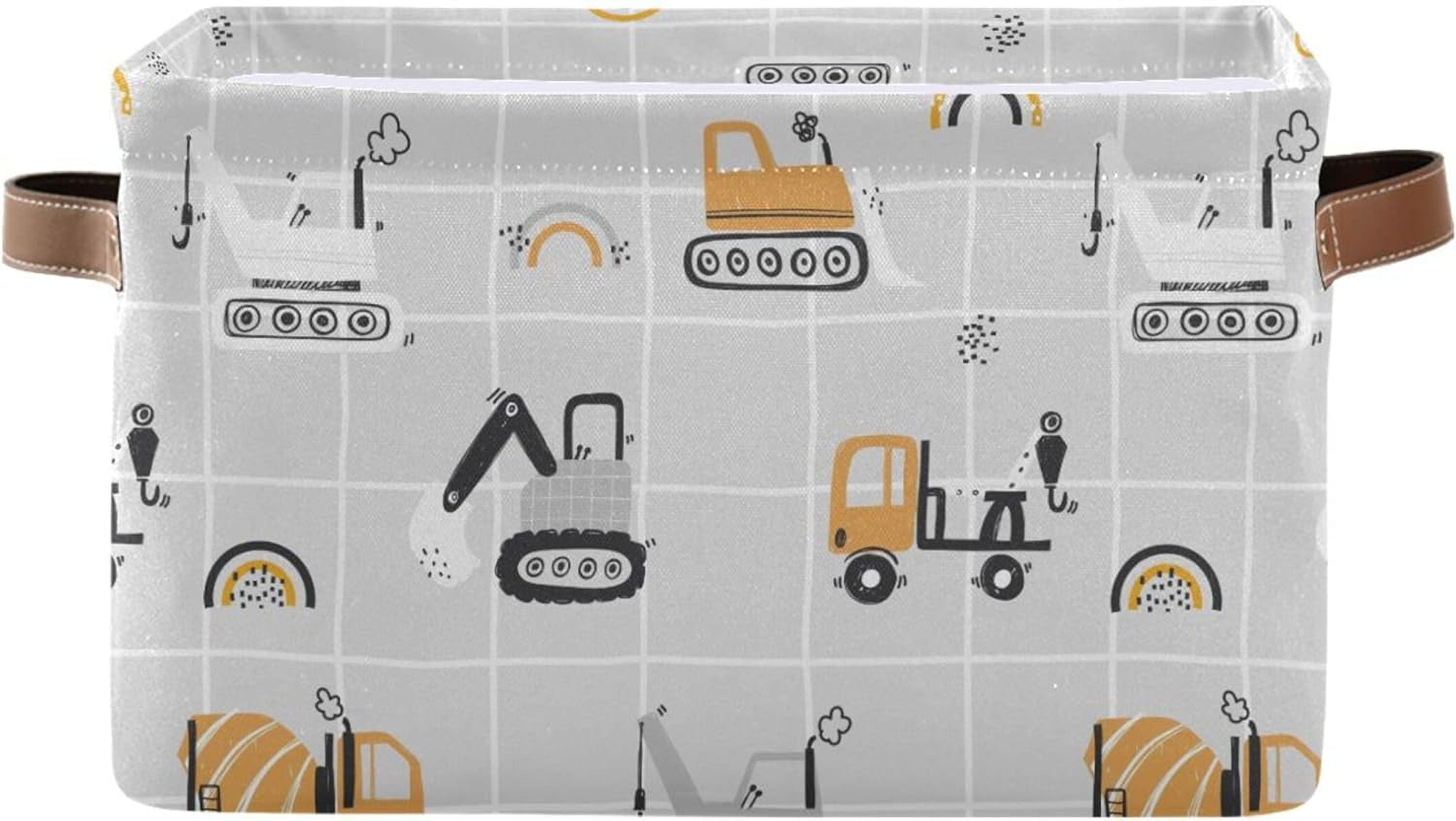 Hotbar Pink Floral Storage Cubes Organizer with Handles, Foldable Storage Bins Decor Storage