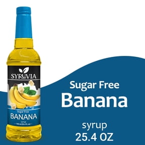Syruvia Sugar Free Banana Flavored Syrup for Drinks, Cocktails, Lemonades, Iced Teas and Desserts 25.4 fl oz