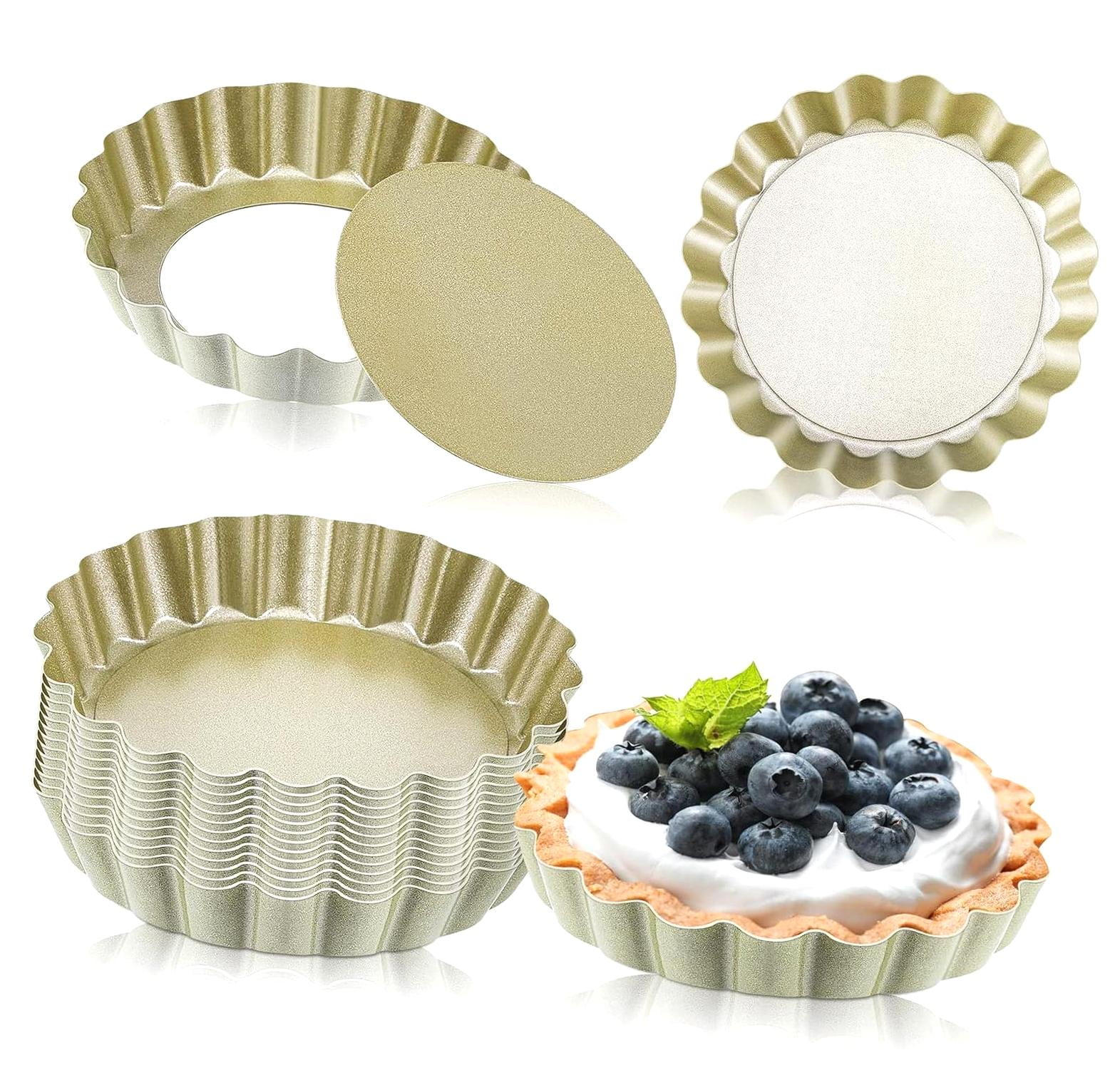 Hotbar Tessco 16 Pieces Mini Pans with Removable Bottom Nonstick Quiche ...