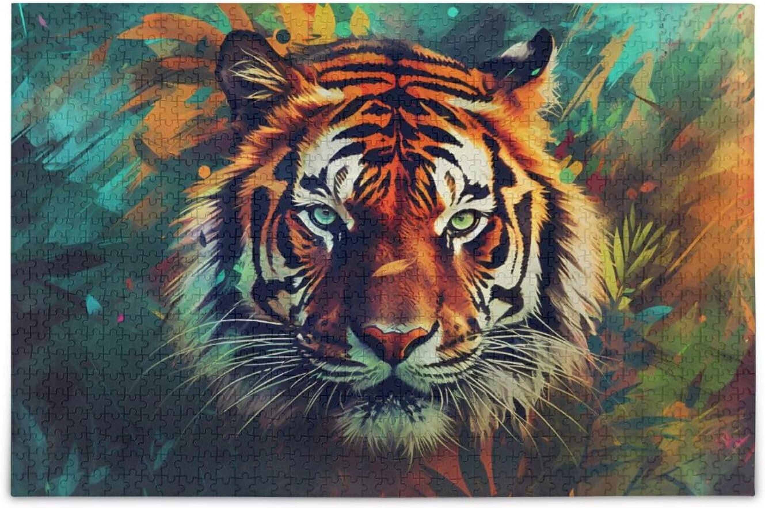 Hotbar Tiger in Jungle Jigsaw Puzzle, 500 Pieces Paper Wood Composite