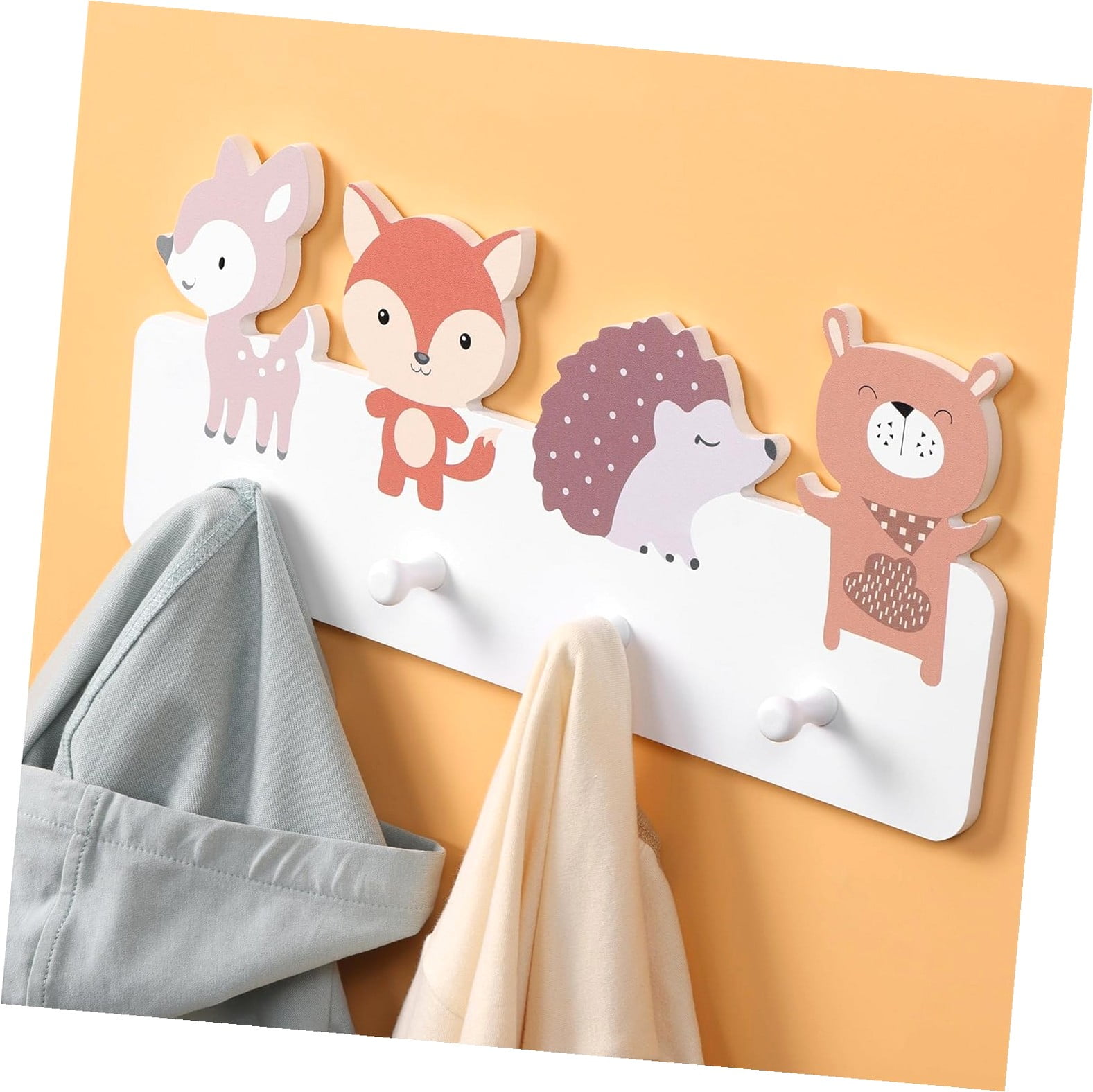 Hotbar Wall Mounted Wooden Bag Rack with 4 Wood Racks Bedroom to ...