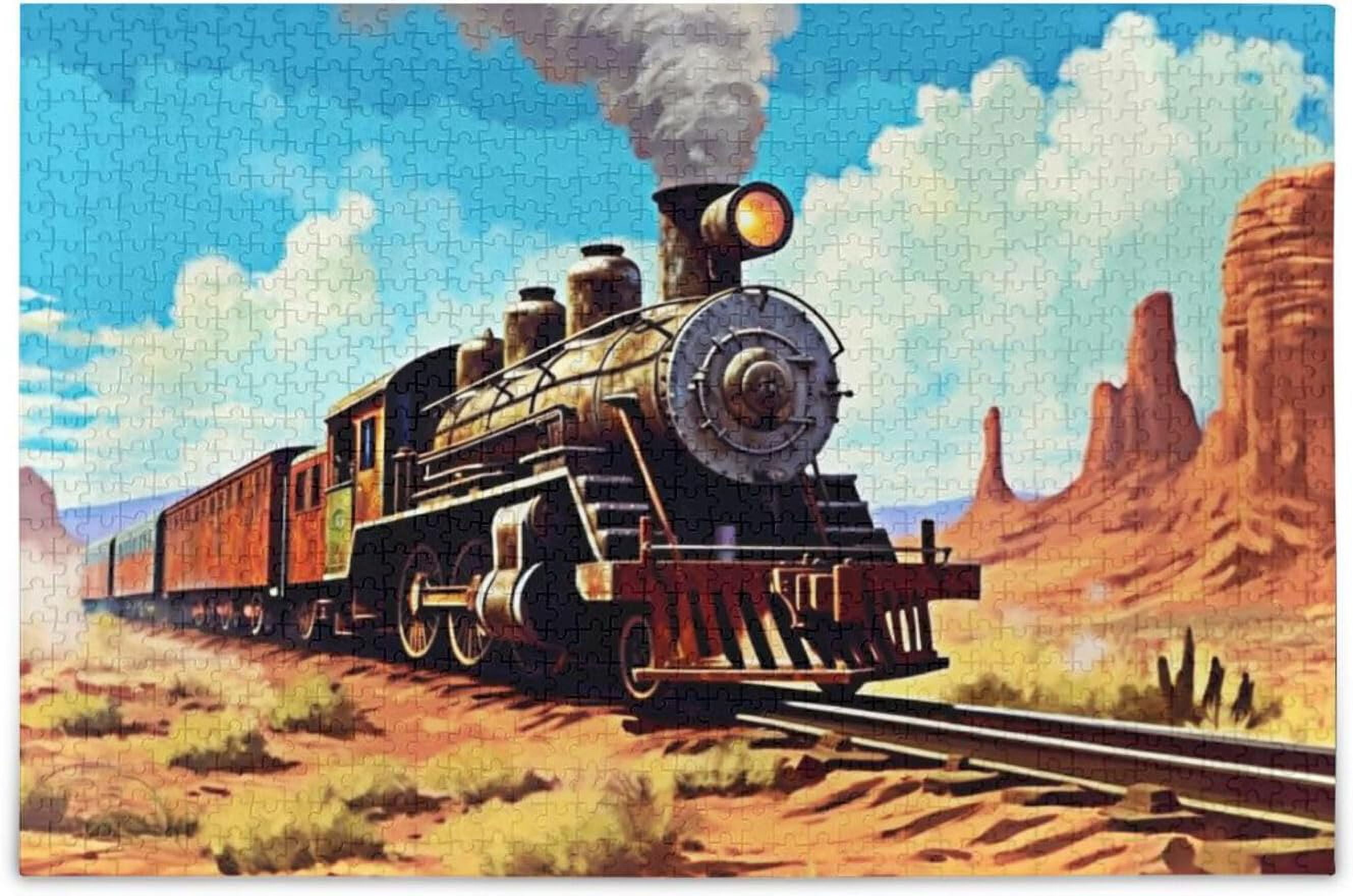 Hotbar West Steam Train Jigsaw Puzzle, 500 Pieces Paper Wood Composite