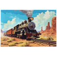 Hotbar West Steam Train Jigsaw Puzzle, 500 Pieces Paper Wood Composite
