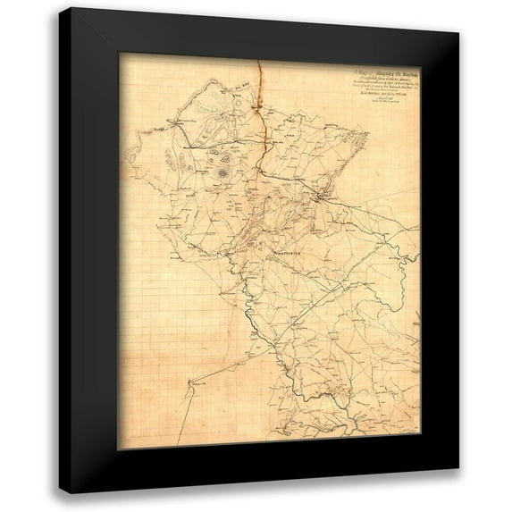 Hotchkiss 19x24 Black Modern Framed Museum Art Print Titled - Fauquier County Virginia - Hotchkiss 1863