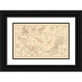 thumbnail image 1 of Hotchkiss 24x16 Black Ornate Wood Framed with Double Matting Museum Art Print Titled - Battle Positions Virginia West Virginia, 1 of 4