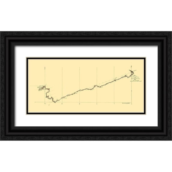 Hotchkiss 32x17 Black Ornate Wood Framed with Double Matting Museum Art Print Titled - East River Railroad - Hotchkiss 1881
