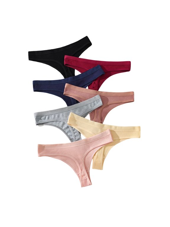 fashion solid color black women's thong, low waist exposed navel underwear for women, sexy seamless versatile underwear