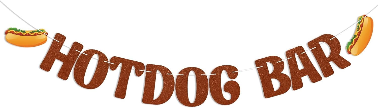 Hotdog Bar Banners - Hotdog Birthday Party Decorations, Birthday Food ...