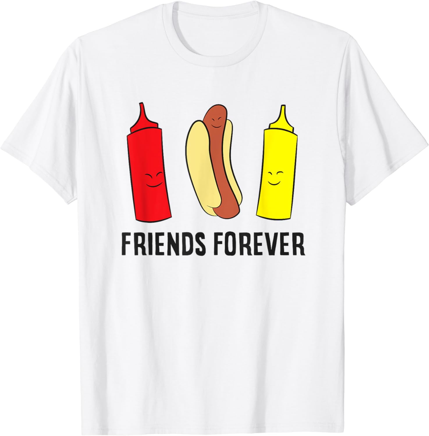 Hotdog Ketchup Mustard Friends Forever Funny Hot Dog TShirt