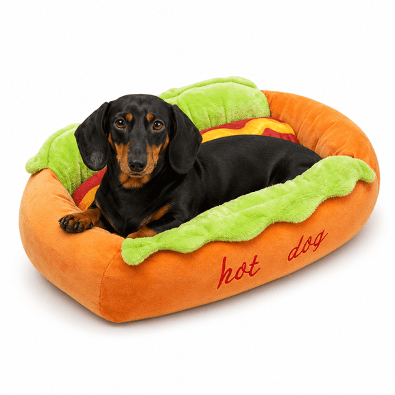 Hotdog Pet Dog Bed, Warm Dog Kennel Cat Nest Washable Pet Mat Removable Cat Sofa