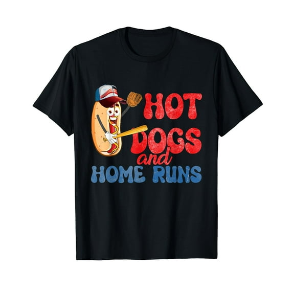 Hotdogs and Homeruns Hotdog Baseball Touchdown T-Shirt
