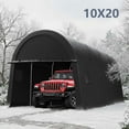thumbnail image 1 of HOTEEL 10×20 ft Heavy Duty Carport Outdoor Metal Car Tent with Metal Frame and Round Roof, Anti-Snow Portable Garage Storage Shelter for Automobiles,Trucks and Boats, 1 of 13