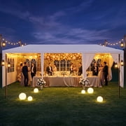 COBIZI 10x30FT Party Tent with 8 Removable Sidewalls, Waterproof Outdoor Canopy for Parties Wedding, Bbq, Patio & Camping, Events, White