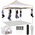 thumbnail image 1 of Hoteel 10x10 Heavy Duty Canopy EZ Commercial Outdoor Tent Portable Party Wedding Instant Canopy Shelter Anti-UV Waterproof Tent with 4 Removable Sidewalls,Carry Bag,White, 1 of 8