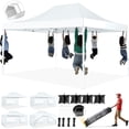 thumbnail image 1 of Hoteel 10x15 Heavy Duty Canopy Tent with 4 Sidewalls,Pop up Canopy for Parties Wedding,Commercial Easy up Gazebo with Roller Bag,UV 50+,White, 1 of 14