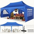 thumbnail image 1 of Hoteel 10x20 Pop up Canopy Gazebo,Outdoor Canopy Tent with 6 Removable Sidewalls,Easy up Sun Shade UV Blocking Waterproof Outdoor Tent for Backyard,Parties,Wedding,Birthday,BBQ,Light Blue, 1 of 10