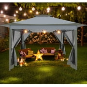 Hoteel 12'x12' Pop Up Gazebo Patio Outdoor Canopy Tent with 8 Mosquito Nettings, Adjustable Height and 144 Square ft of Shade for Garden, Party, Backyard with Vented Top, Gary