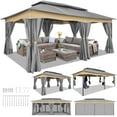 thumbnail image 1 of HOTEEL 12'x20' Heavy Duty Outdoor Gazebo, Patio Gazebo Waterproof Large Party Tent & Shelter with Double Roofs, Mosquito Nettings and Privacy Screens for Backyard, Garden, Lawn, Gray, 1 of 9