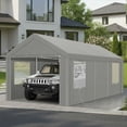 thumbnail image 1 of Hoteel 12'x20' Large Heavy Duty Car Tent with Steel Frame, Portable Garage Wedding Tent Gazebo Big Tents Carports Shelter with Waterproof Top Cover, All-Season Tarp for Outdoor Party Birthday, Gray, 1 of 8