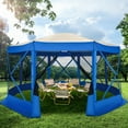 Hoteel 15x15 Camping Gazebo Tent 8 Sided Popup Canopy Screen Tent with