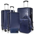 thumbnail image 1 of HOTEEL 5 Piece Hardshell Luggage Set with Backpack & Toiletry Bag,PC+ABS Durable Suitcase with Built-in TSA Lock&Spinner Wheels for Business Travel Vacation(Navy), 1 of 8