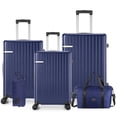 thumbnail image 1 of HOTEEL 20/24/28in Luggage Sets 5 Piece, PC Hardshell Suitcase with Spinner Wheels TSA Lock, Lightweight Travel Carry on Luggages with Luggage Bag&Toiletry Bag for Women and Men, Blue, 1 of 9