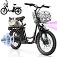 thumbnail image 1 of SANOPY 500W Electric Bike for Adults,48V Removable Battery,20 Mile Range&20MPH Max Speed,Electric Scooter with Seat,Commuter E-scooter for Adults and Teens,Black,UL2272, 1 of 9