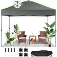 thumbnail image 1 of Hoteel Canopy 10x10 Pop Up Canopy Tent 1-Button Push Easy up Outdoor Canopy Instant Portable Commercial Shelter Waterproof UPF50+ Gazebo with Reflective Strip, Air Vent & 4 Sandbags, Gray, 1 of 7