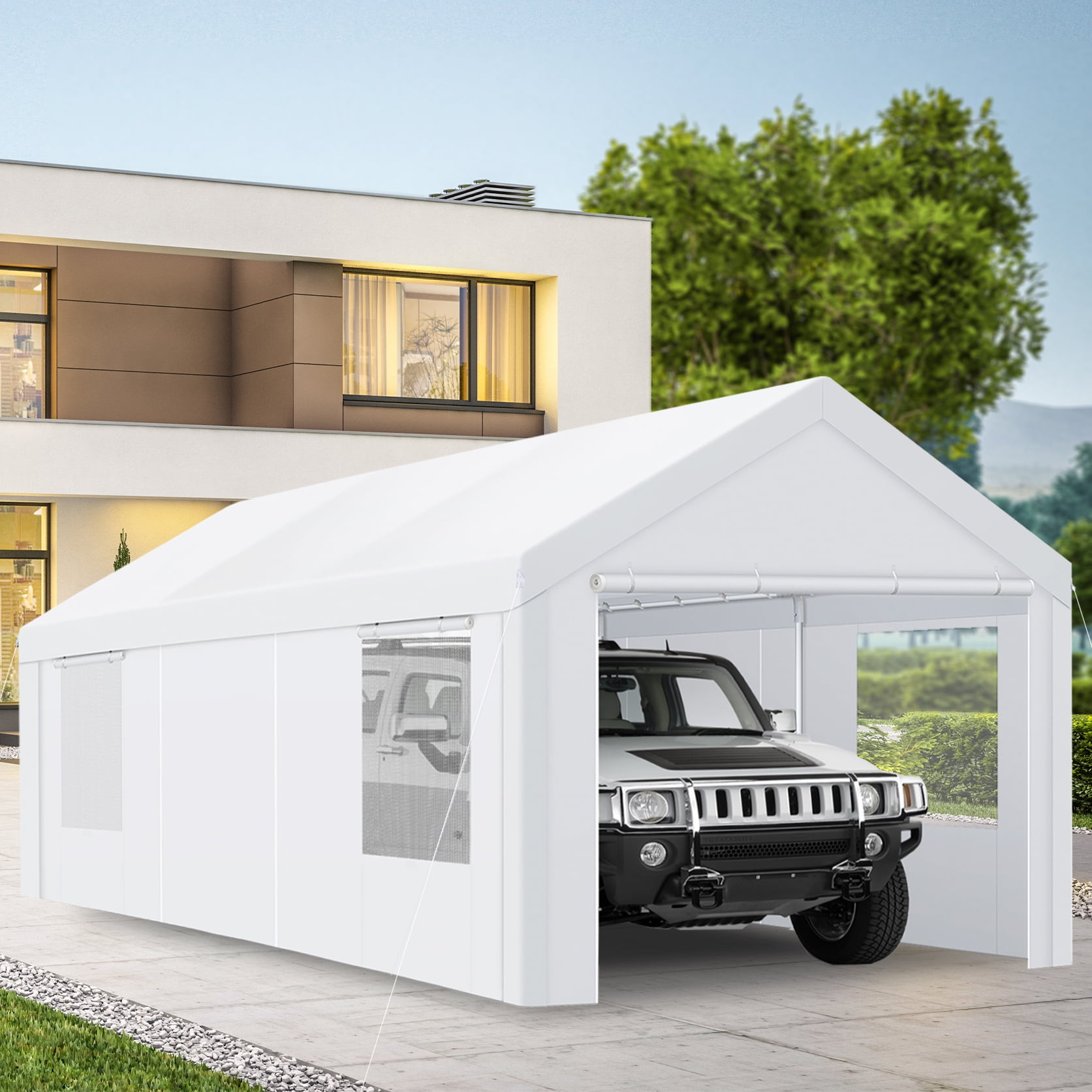 12' x 20' Heavy Duty Portable Carport with Windows