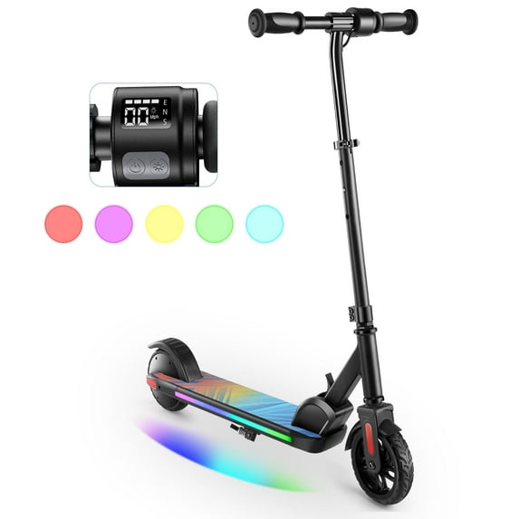 SANOPY Electric Scooter for Kids 8+,180W Upgraded Motor,4 Adjustable Heights & 3 Speed,Lightweight, LED Display,Foldable Electric Scooter with Deck Lights for Kids & Teen
