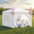 thumbnail image 1 of Hoteel Party Tent 10x10 Canopy Tents for Parties with 4 Removable Sidewalls, Patio Camping Gazebo, Portable Tent for Parties, Weddings, BBQ, Waterproof, White, 1 of 10