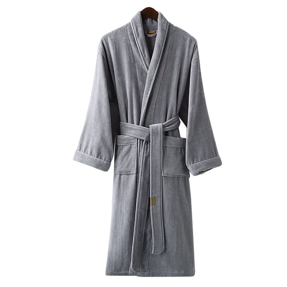 Hotel 100% Cotton Bathrobe,Terry Cloths Robes Shawl Bathrobe for Spa Hotel,Lightweight Mens Robe Kimono Sleeprwear
