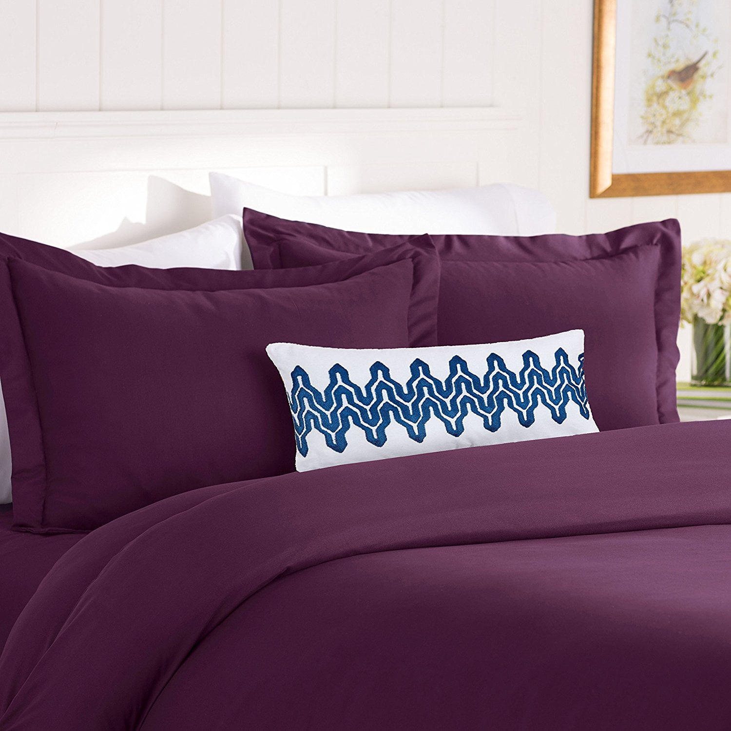 Hotel 2pc Duvet Cover Set 1500 Series Twin/Twin XL Eggplant-Purple