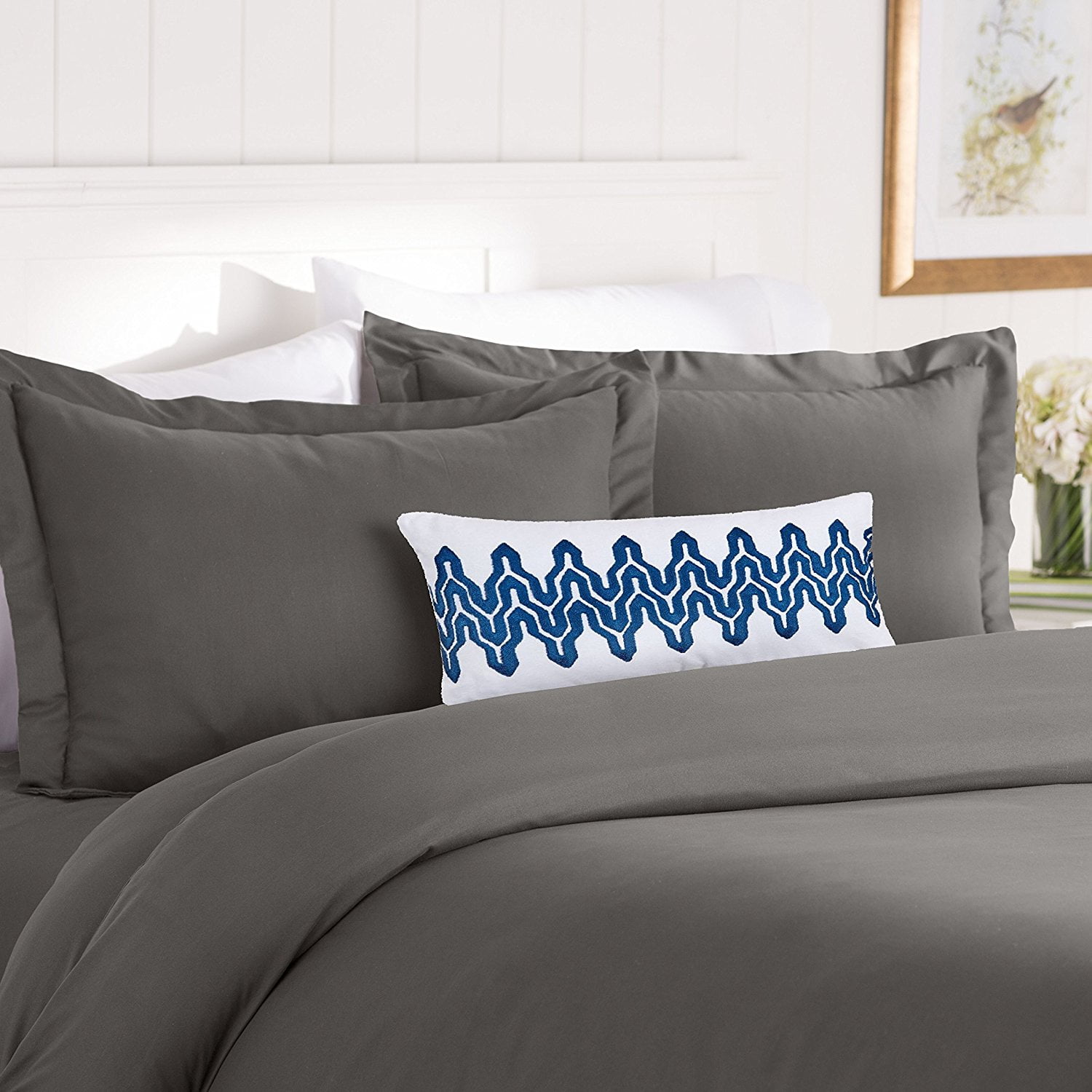 Hotel 2pc Duvet Cover Set 1500 SeriesDouble Brushed Microfiber Twin/Twin XL Grey