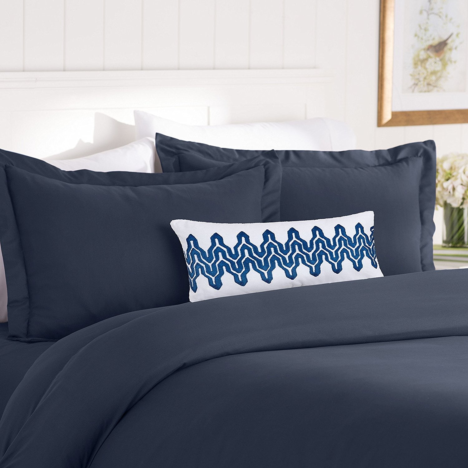 Hotel 2pc Duvet Cover Set 1500 SeriesDouble Brushed Microfiber Twin/Twin XL Navy Blue