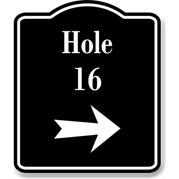 Hotel Check In Right Arrow BLACK Aluminum Composite Sign, 15"x18"