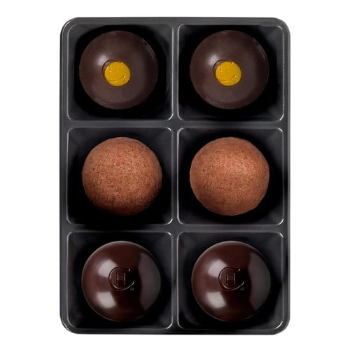 Hotel Chocolat Dark Chocolate Truffles Selector 65g, British Import (Pack of 6)