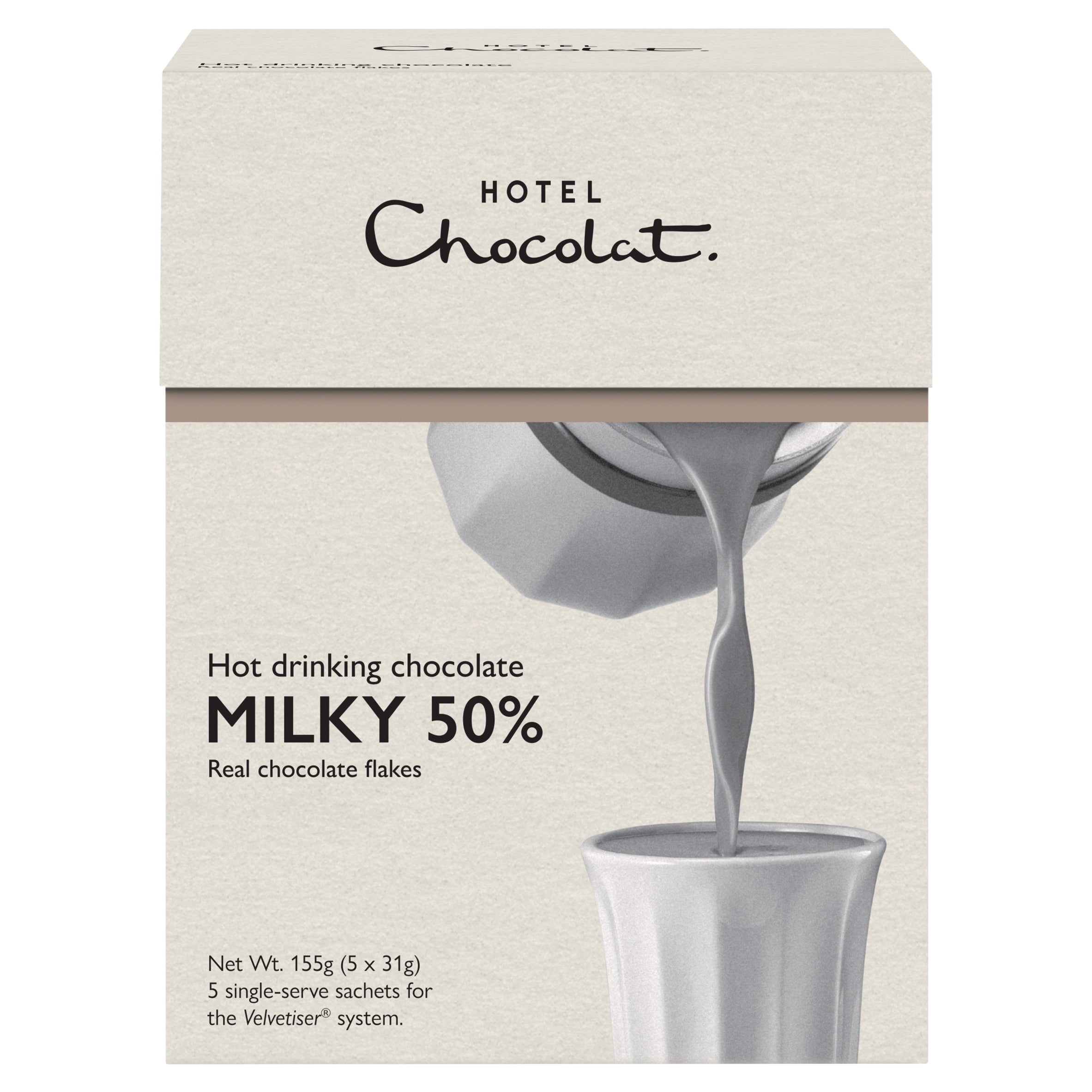 Hotel Chocolat Hot Drinking Chocolate Milky 50% 5 x 31g, Imported from