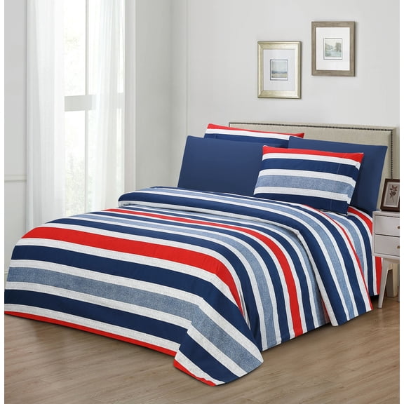 Hotel Club 1800 Super Soft 4-Piece Print Sheet Set (Twin, Jack)