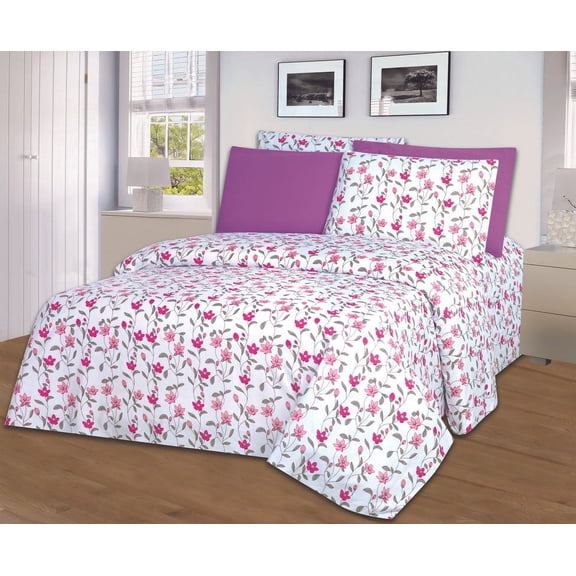 Hotel Club 1800 Super Soft 6-Piece Print Sheet Set (Queen, Emily)
