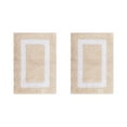 thumbnail image 1 of Better Trends 2 Piece 17" x 24" Bathroom Rugs Set 100% Cotton Water Absorbent & Reversible Extra Soft Tufted Bath Rug, Machine Washable for Bathroom Floor Decor Hotel Multi Collection - Sand/White, 1 of 6