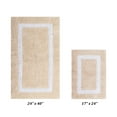 thumbnail image 1 of Better Trends 2 Piece Bathroom Rugs Mat 100% Cotton Water Absorbent, Reversible Extra Soft Tufted Bath Rug Set Machine Washable for Laundry Room (17”x24”|24”x40”) Hotel Multi Collection - Sand/White, 1 of 6