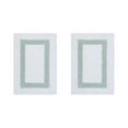 thumbnail image 1 of Better Trends 2 Piece Bathroom Rugs Set 100% Cotton Water Absorbent & Reversible Extra Soft Tufted Bath Rug, Machine Washable for Bathroom Floor Decor, 17" x 24" Hotel Collection - White/Blue, 1 of 6