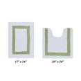 thumbnail image 1 of Better Trends 2 Piece Bathroom Rugs Set 100% Cotton Soft Water Absorbent Reversible Machine Washable for Bathroom Floor Decor Toilet Base Contour Mat (17”x24”|20”x20”) Hotel Collection - White/Sage, 1 of 6