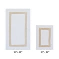 thumbnail image 1 of Better Trends 2 Piece Bathroom Rugs Mat 100% Cotton Water Absorbent, Reversible Extra Soft Tufted Bath Rug Set Machine Washable, Laundry Room (17”x24”|24”x40”) Hotel Collection - White/Sand, 1 of 6