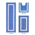 thumbnail image 1 of Better Trends 3 Piece Bathroom Rugs Set 100% Cotton Soft Bath Mat Water Absorbent, Reversible, Machine Washable, Bathroom Decor Toilet Base Contour Mat, Hotel Multi Collection - Dark Blue/White, 1 of 7
